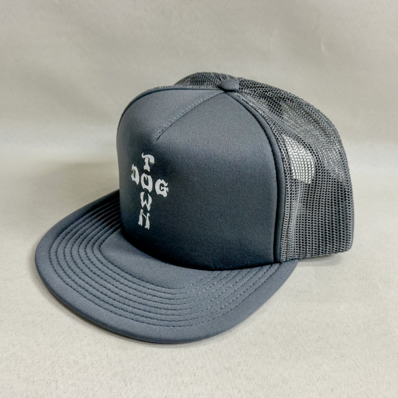 dt cross letter flip mesh hat charcoal grey