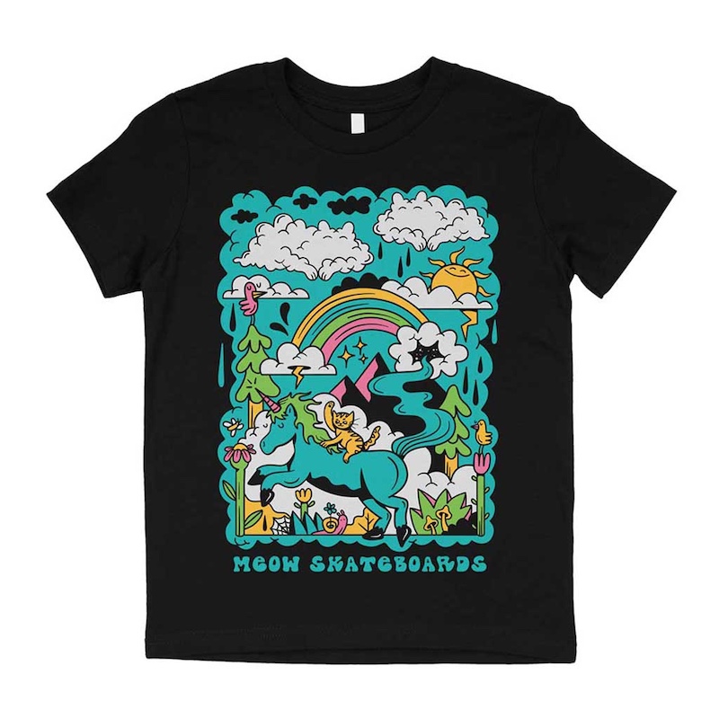meow dream tee youth black