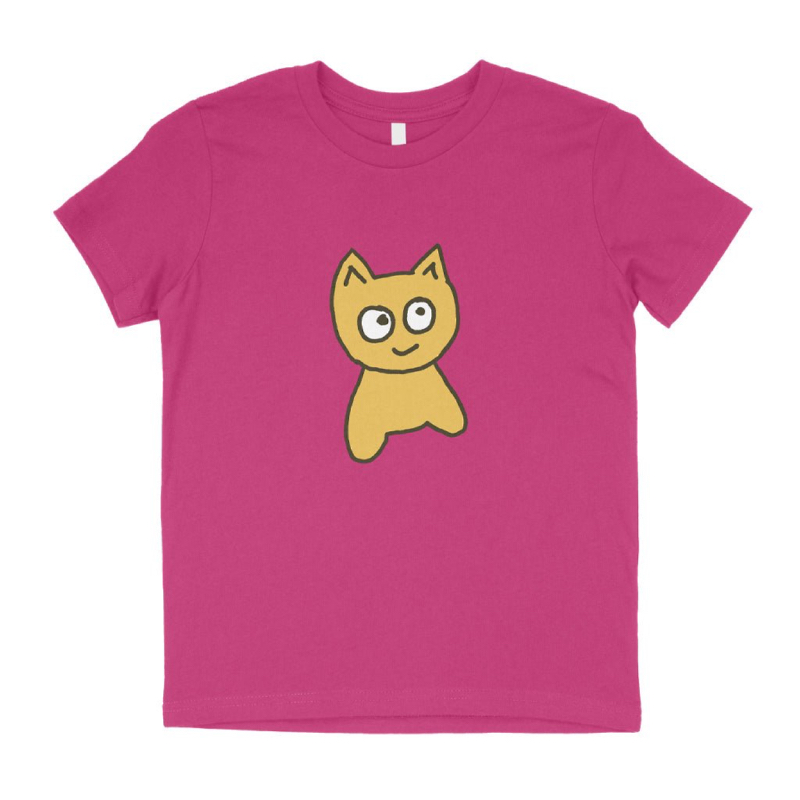 meow big cat tee youth pink