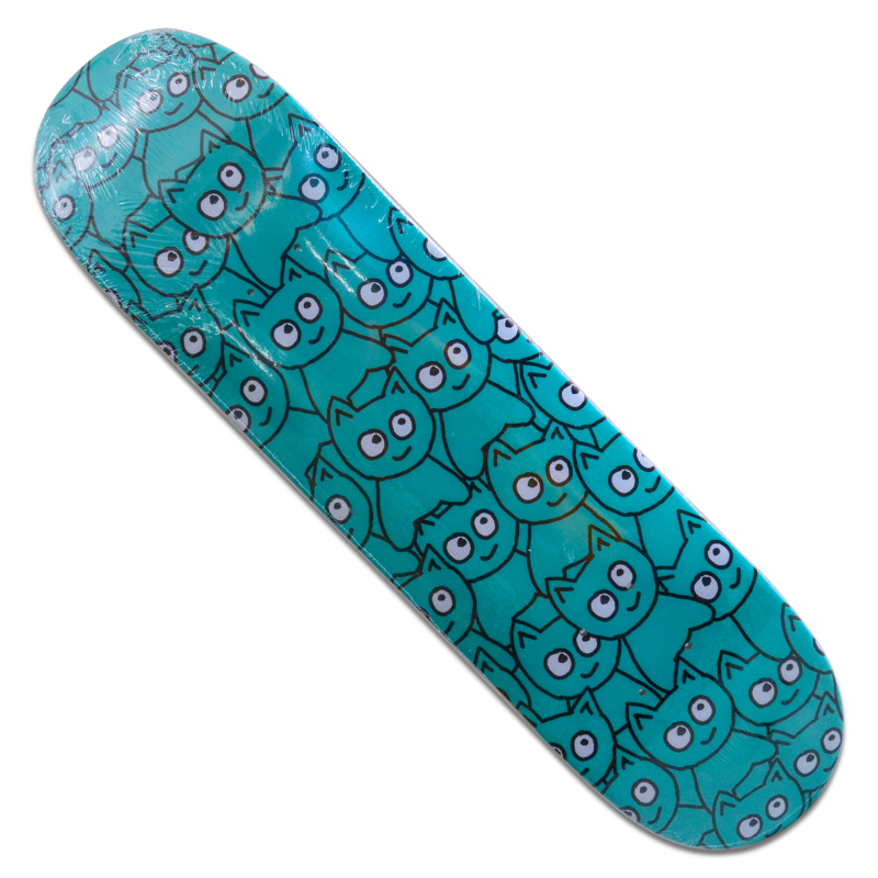 meow sticker pile teal