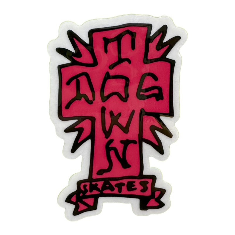 dogtown sticker gonz cross pink